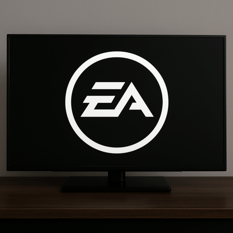 Electronic Arts Logo on a TV screen